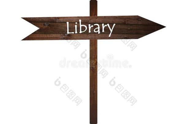 图书馆符号向一木制的bo一rd.