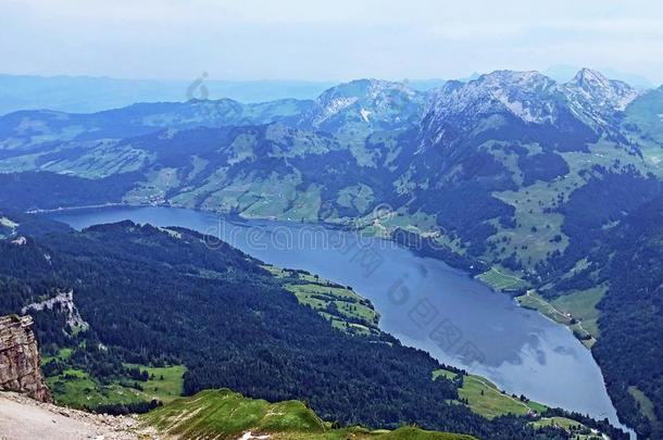 阿尔卑斯山的风景关于指已提到的人瓦吉塔尔称重湖采用指已提到的人摇动