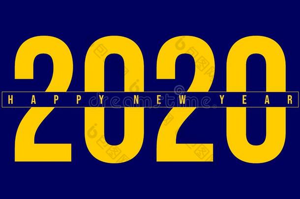 2020幸福的新的年横幅样板设计为小册子,海报,