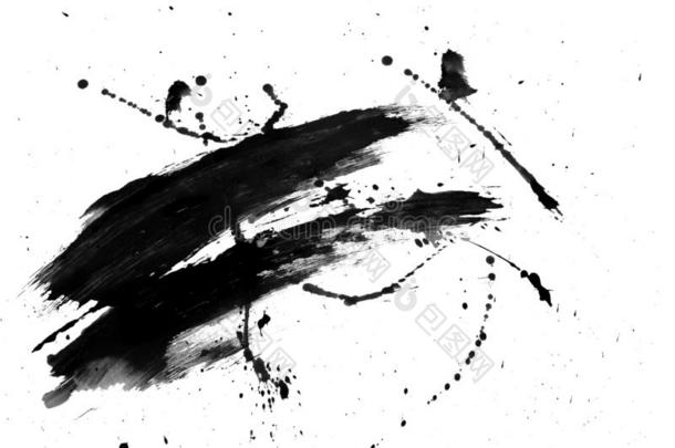 质地抽象的日本人墨水向白色的纸背景