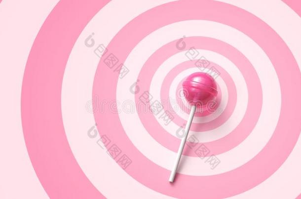 甜的粉红色的棒棒糖向粘贴向粉红色的圆背景