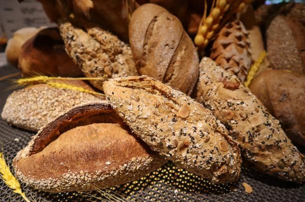 法国的全部的双齿鱼叉各种面包采用ch采用ese面包房