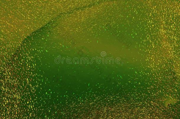抽象的清楚的绿色的布满颗粒和黄色的小颗粒