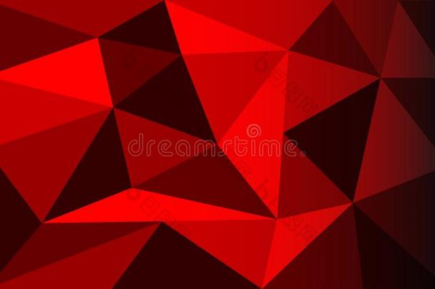 抽象的红色的和黑暗的声调多边形背景