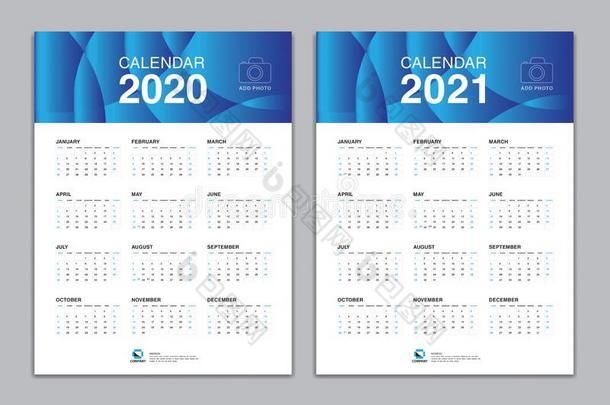 日历样板为2020,2021年,海报,墙书<strong>桌卡</strong>伦达