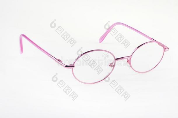 粉红色的眼睛眼镜眼镜向白色的背景