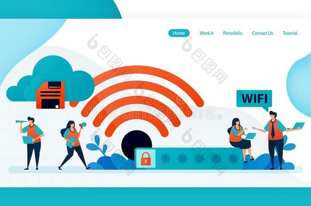 登陆页和网站为WirelessFidelity基于IEEE802.11b标准的无线局域网连接和保护,Internationalo
