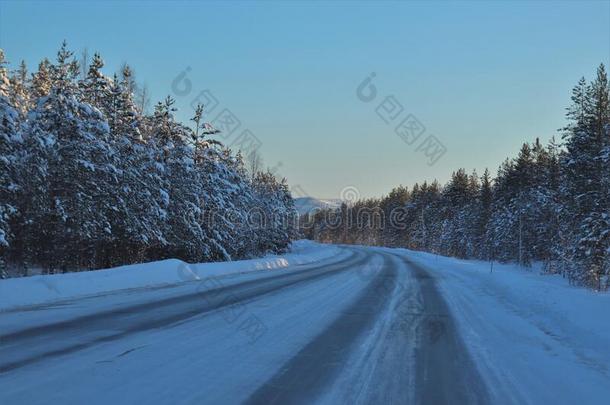 美丽的冬路采用北博滕