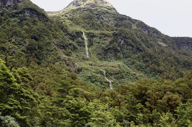 新的西兰岛-长的瀑布采用指已提到的人难以预测的声音Mounta采用s