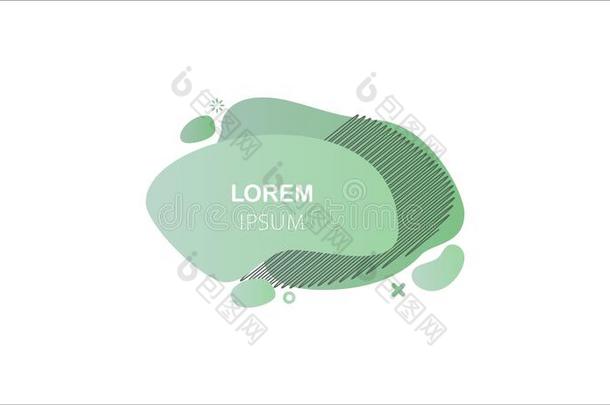 放置关于抽象的液体绿色的形状.液体横幅设计和点