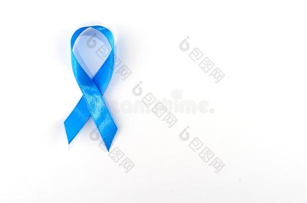 蓝色带象征的为前列腺癌症察觉运动和