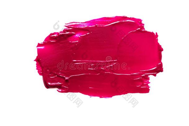 涂抹和质地关于粉红色的口红或油颜料隔离的向极少的量