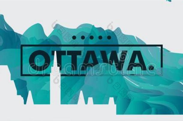 加拿大渥太华地平线城市梯度矢量横幅