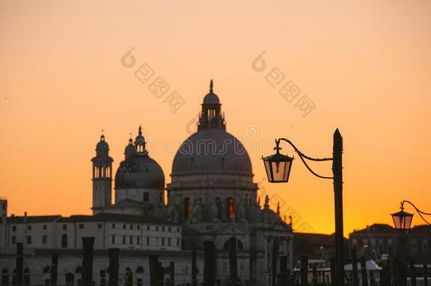 美丽的<strong>金色</strong>的日落采用威尼斯,意大利