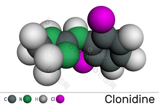 Clonidine分子.它是（be的三单形式有用的为指已提到的人治疗关于<strong>夸张</strong>
