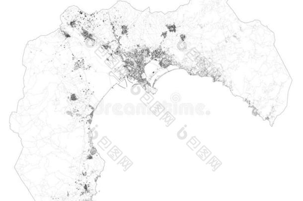<strong>卫星地图</strong>关于省份关于卡利亚里镇和锚地,建筑物