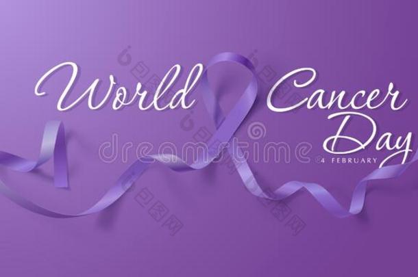 世界癌症一天.美术字海报设计.现实的薰衣草