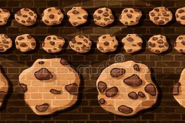 巧克力碎片甜饼干设计背景墙颜料