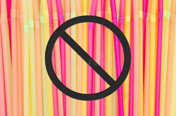 塑料制品稻草禁止信息和许多有色的塑料制品稻草