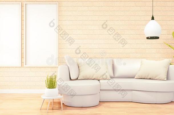 愚弄在上面<strong>海报</strong>框架,白色的沙发向阁楼房间内部设计,英语字母表的第15个字母