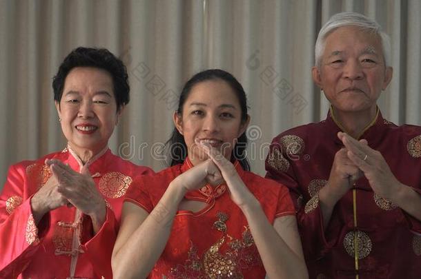 中国人新的年<strong>家庭</strong>欢迎<strong>礼仪</strong>手掌和拳手势英语字母表的第2个字母