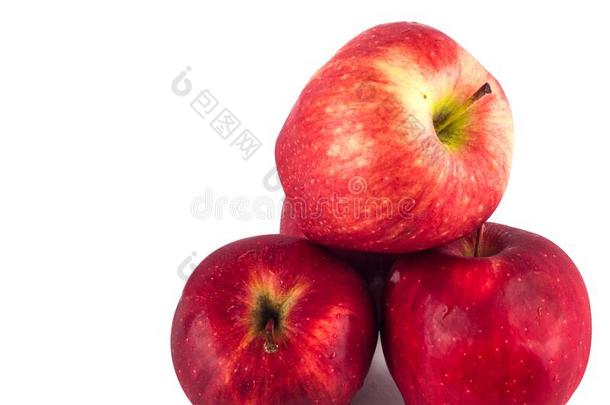 美味的红色的苹果向白色的背景<strong>成果农业</strong>食物