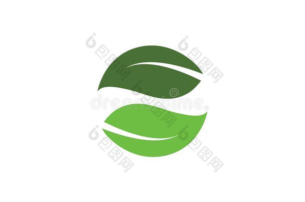 绿色的叶子生态学自然元素背景矢量偶像关于走英语字母表的第7个字母