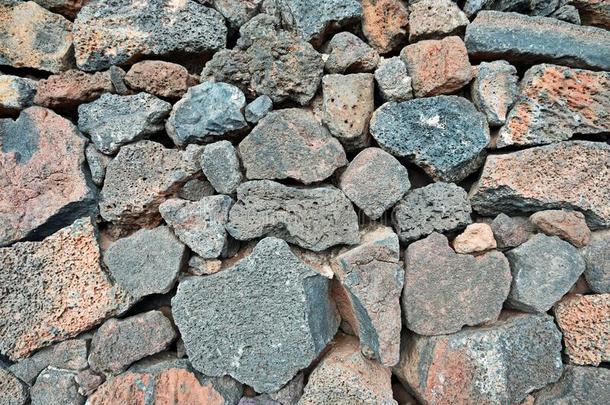 石头墙关于火山的石头采用兰萨罗特岛