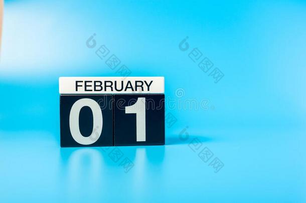二月1SaoTomePrincipe圣多美和普林西比.一天1关于二月月,日历向蓝色后台