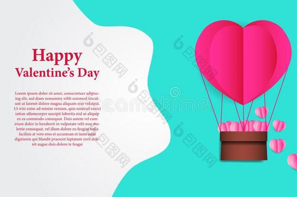 粉红色的心爱气球纸将切开方式为情人`英文字母表的第19个字母一天同意