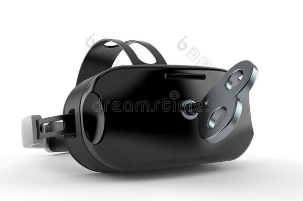 VirtualReality虚拟现实戴在头上的耳机或听筒和发条装置钥匙