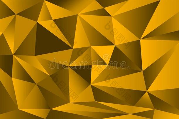多边形三角形采用金色的矢量梯度背景