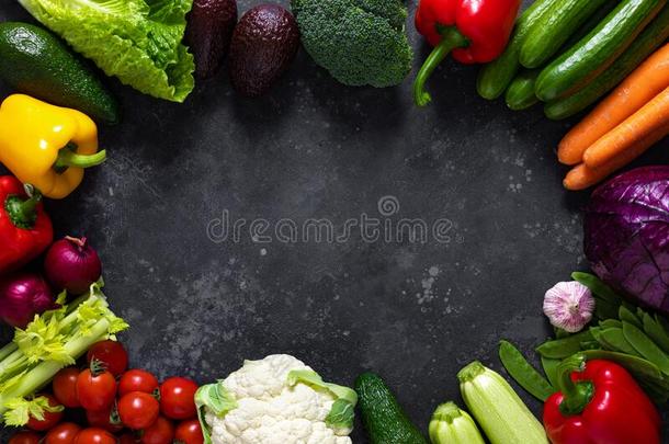 健康的食物,新鲜的生的有机的蔬菜,干净的吃,植物