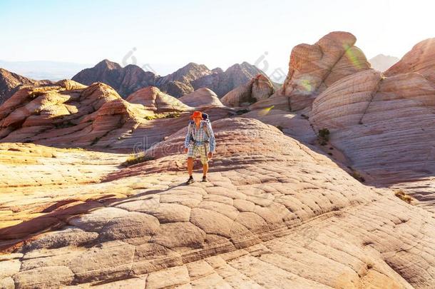 徒步旅行采用犹他州