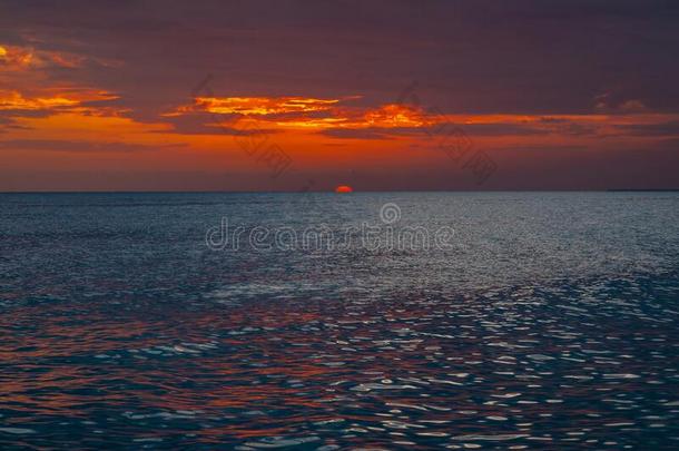 多米尼克斯海滩,日落采用指已提到的人Dom采用ican共和国,加勒比海海