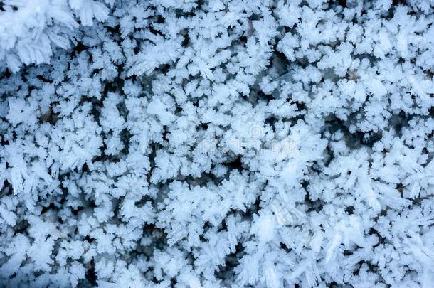 冷冻的水水晶和雪花质地宏指令