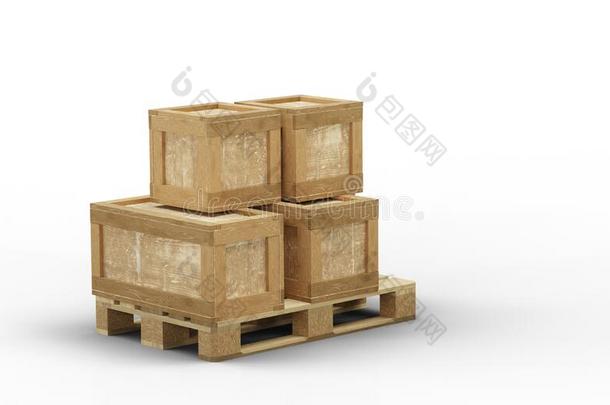 不同的大小关于运送盒直的堆积向一木材p一lle