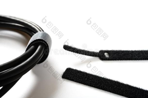 黑的一种尼龙粘扣的商标缆绳关系&缆绳向白色的