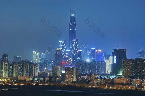 深圳中国城市地平线在日落图片-包图网企业站