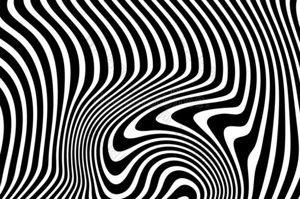抽象的黑的和白色的几何学的条纹.催眠螺旋.水手