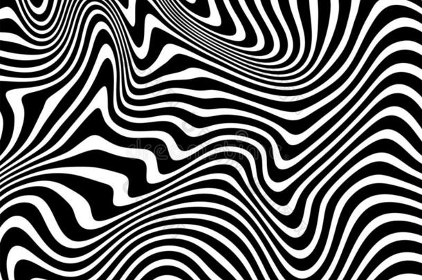 抽象的黑的和白色的几何学的条纹.催眠螺旋.水手