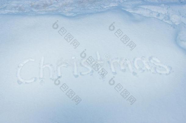 圣诞节手写的向新鲜的雪