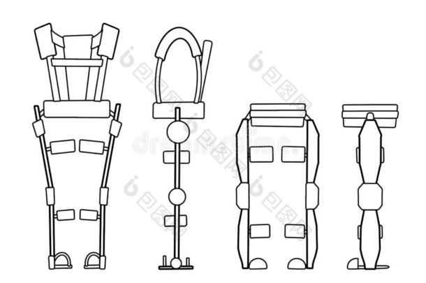 放置关于梗概医学的外骨骼隔离的向一白色的b一ckgroun