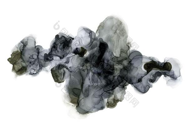 黑的和白色的乙醇墨水抽象的单色画背景,solid-phaseimmunoassay固相免疫分析
