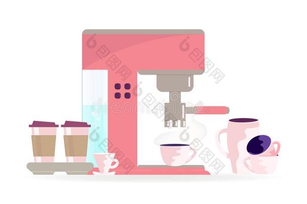 咖啡豆机器和马克杯
