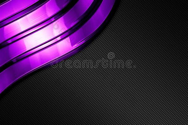紫色的和黑的发光的金属背景和碳光纤质地