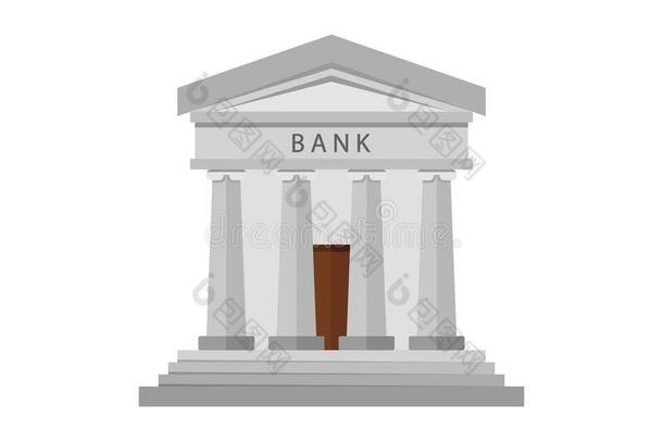 银行有插画的报章杂志采用矢量向白色的背景