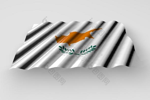 极好的有光泽的旗关于塞浦路斯和大大地折叠说谎隔离的