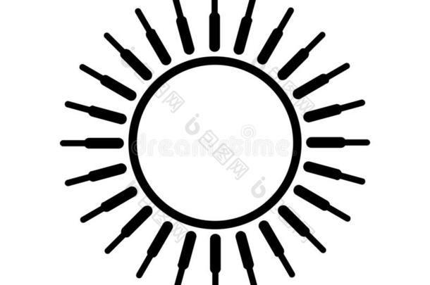 太阳偶像有插画的报章杂志采用矢量向白色的背景