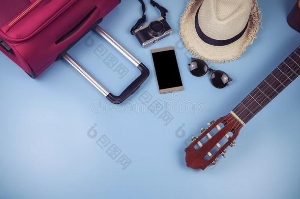 旅行支票附件,帽子,可移动的电话,吉他,照相机,太阳Greenland格陵兰群岛